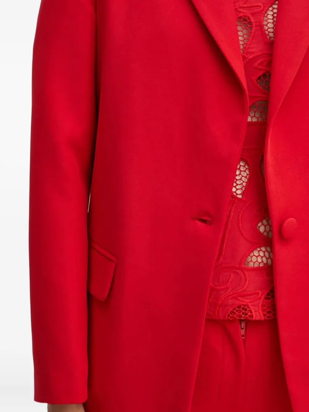 Silvian Heach Long-sleeve Single-breasted Blazer In Red