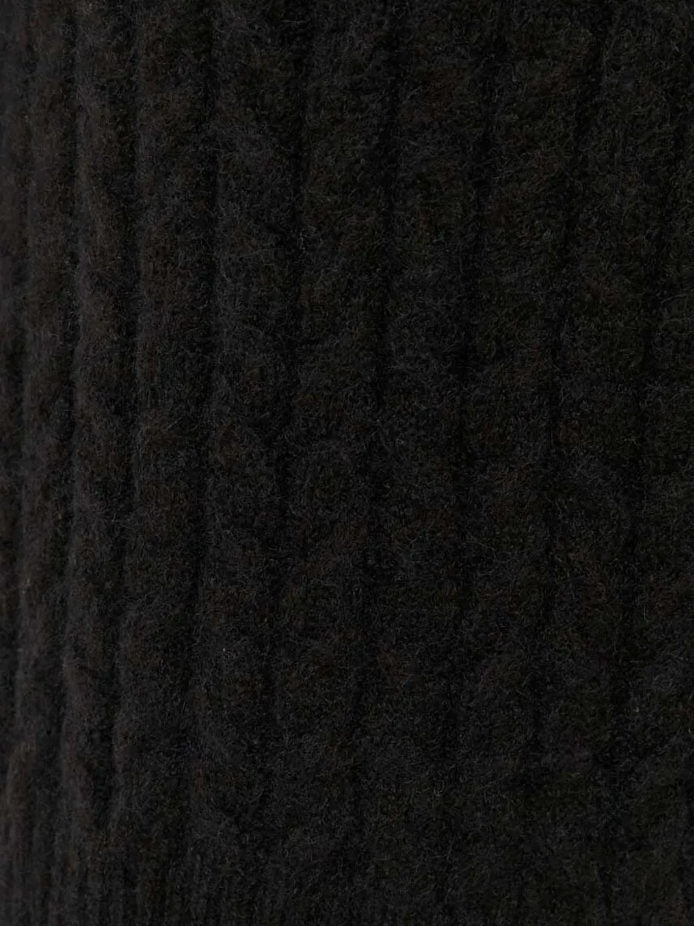 Silvian Heach Cable-knit Ruffled Sweater In Black