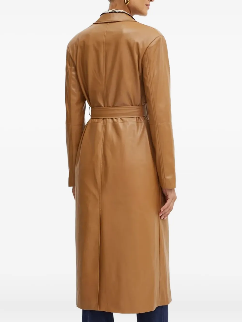 Silvian Heach Belted Lapels Coat In Burgundy