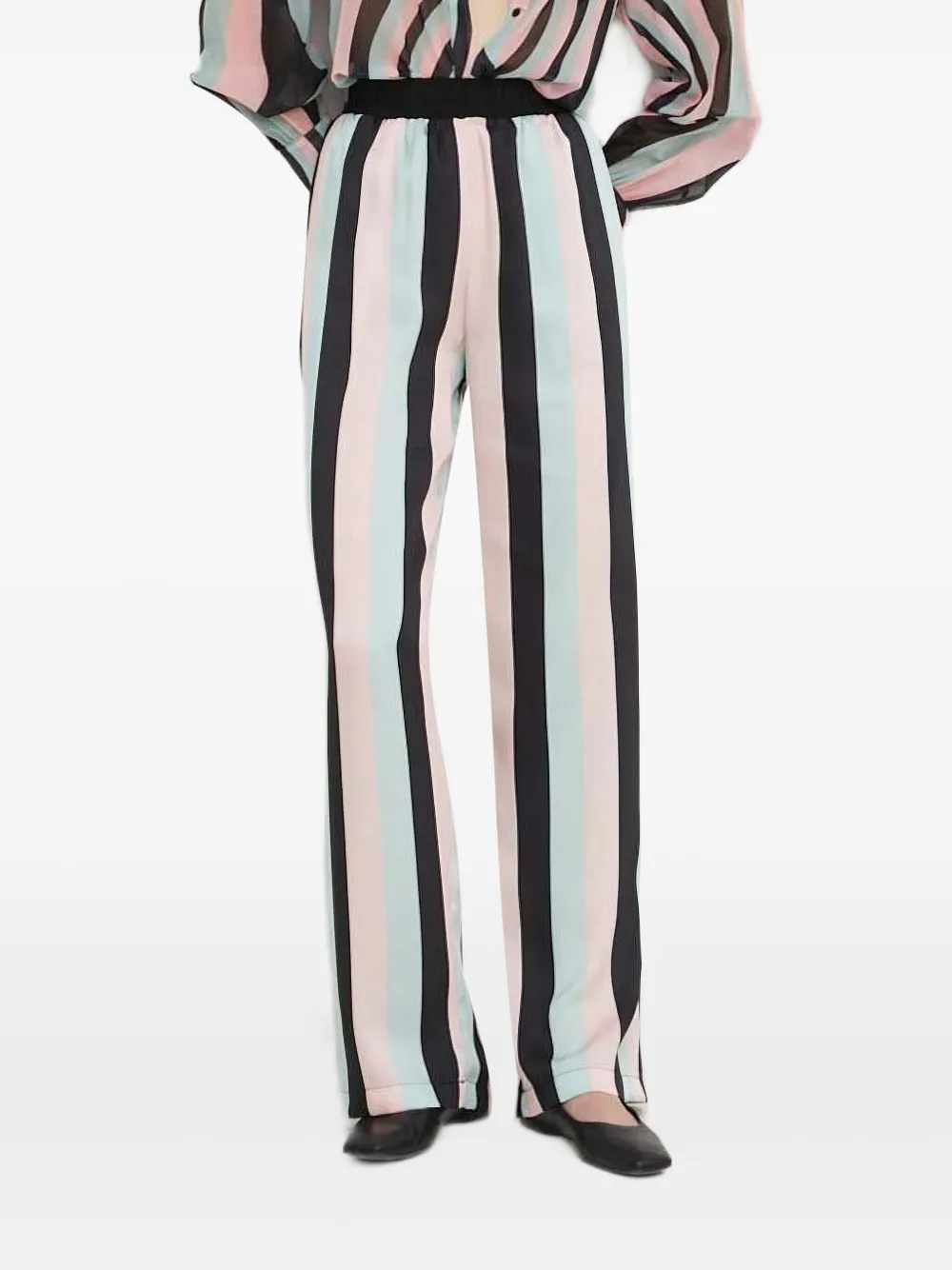 Silvian Heach Stripe Elastic-waist Trousers In Multi