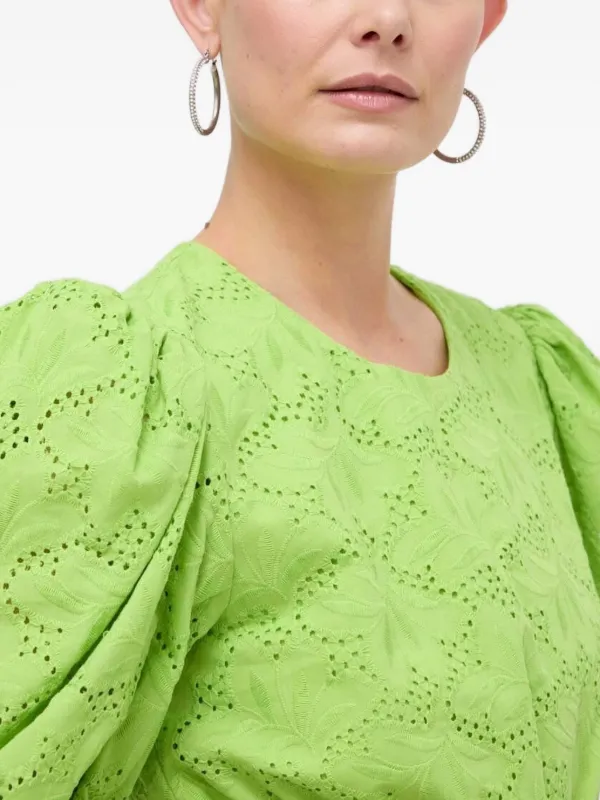 green eyelet mini dress Andrea One Shoulder Ruched Drop-Waist Maxi Dress main image 0