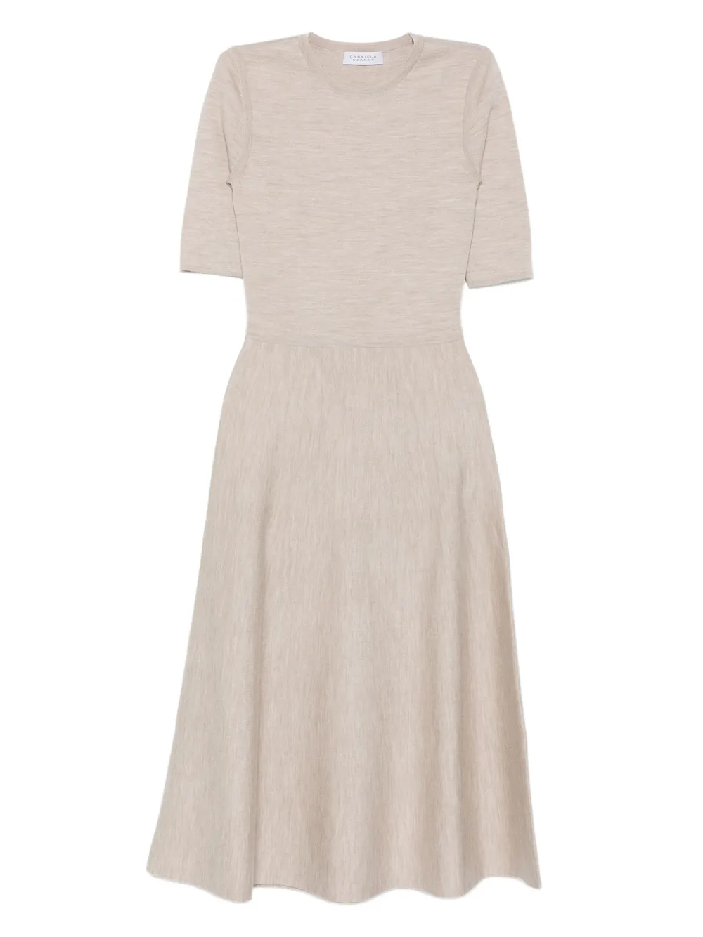 Gabriela Hearst A-lijn midi-jurk met halve mouwen Beige