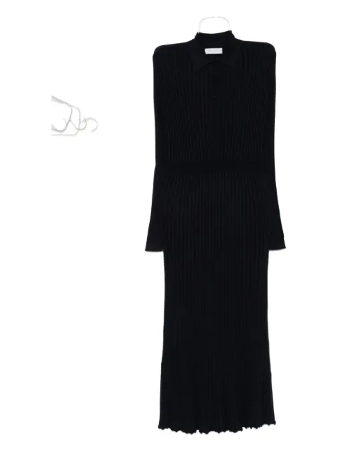 Gabriela Hearst ribbed collared midi dress