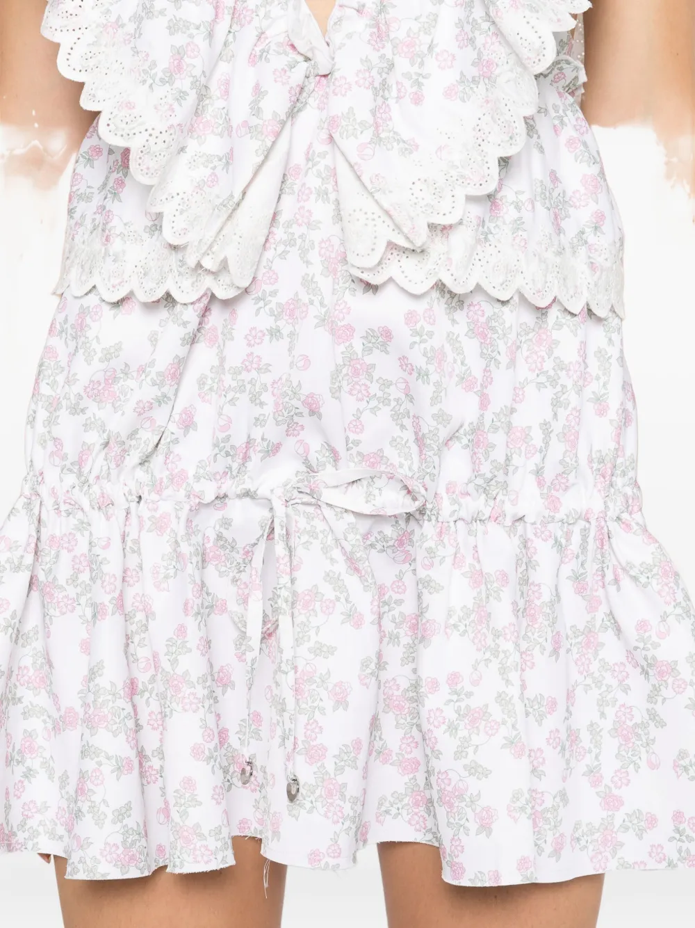 Coperni Twisted Princess Dress Print Flowers White In White