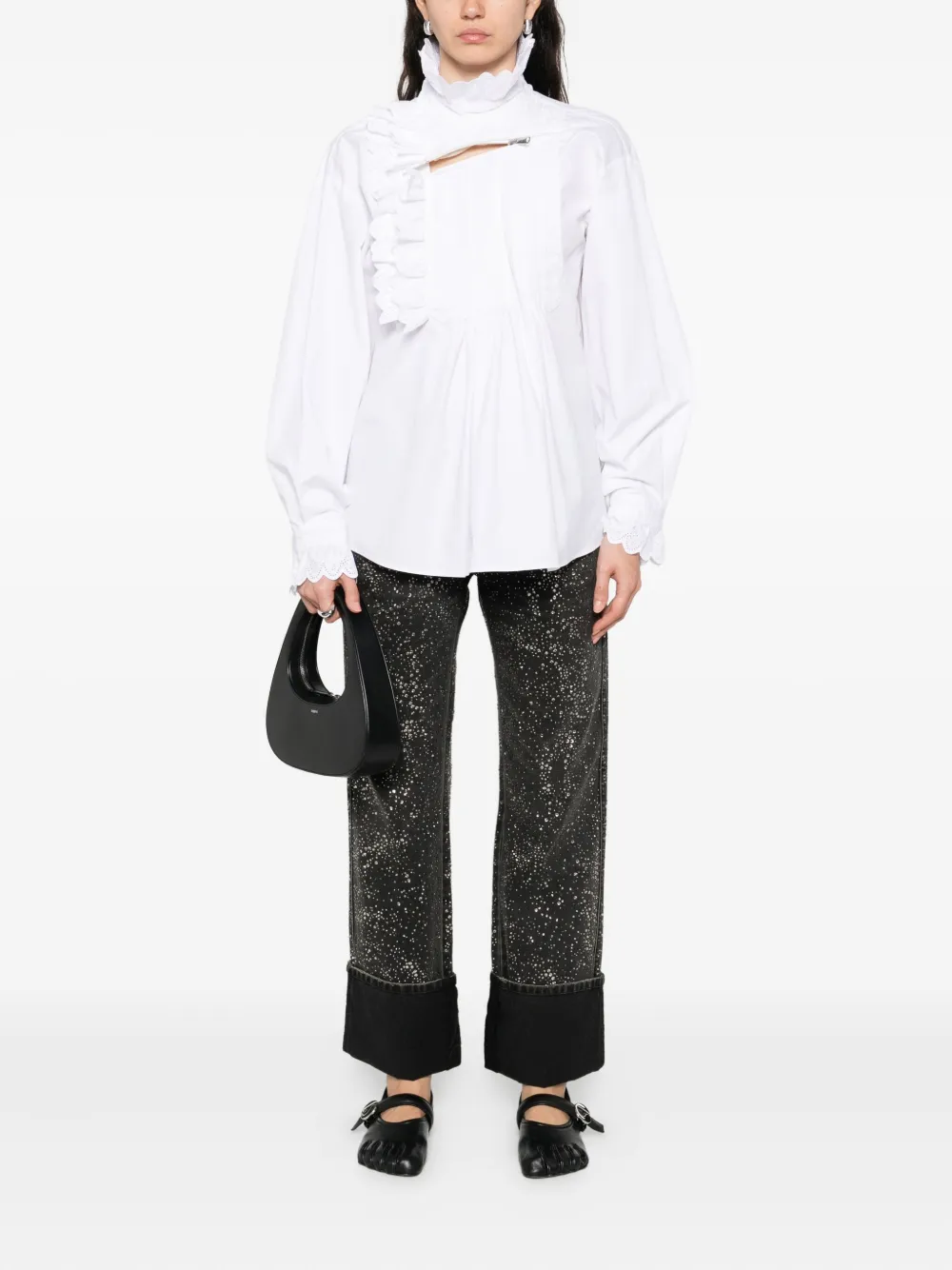 Coperni ruffled pleated shirt Wit