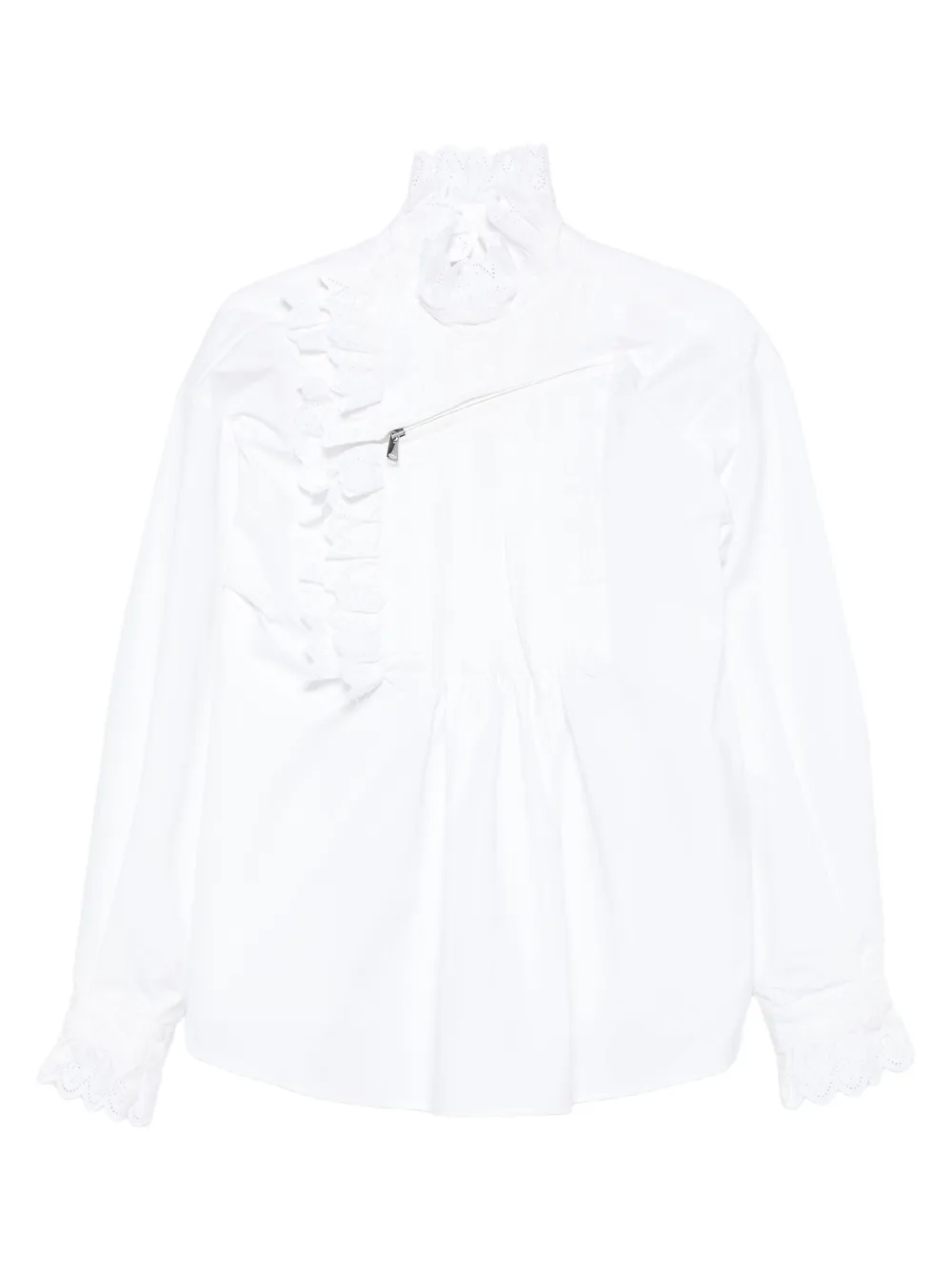 Coperni ruffled pleated shirt - ホワイト Coperni ruffled pleated shirt - ホワイト