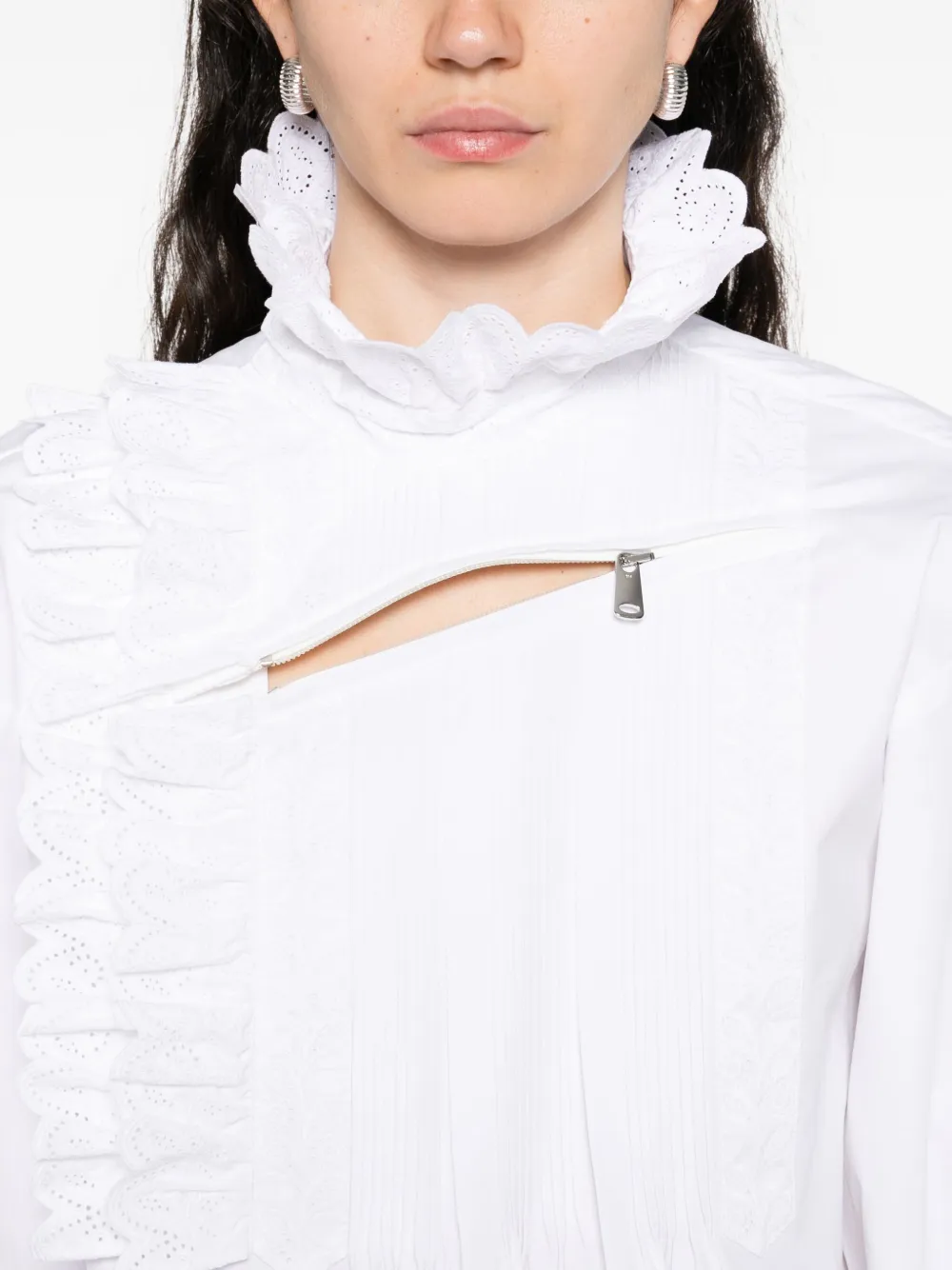 Coperni ruffled pleated dress Wit