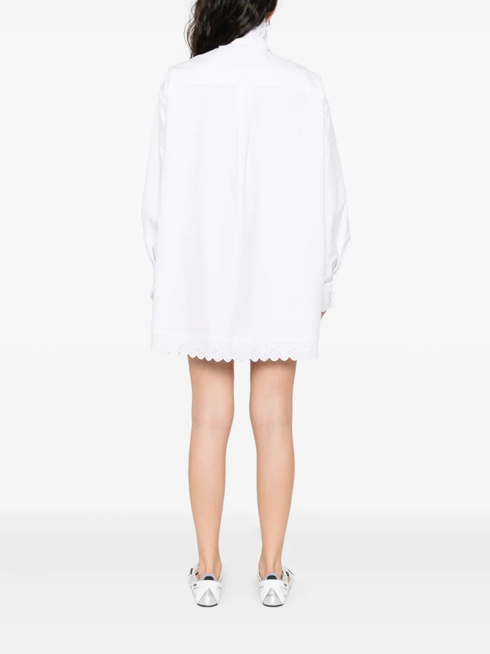 Coperni ruffled pleated dress Wit