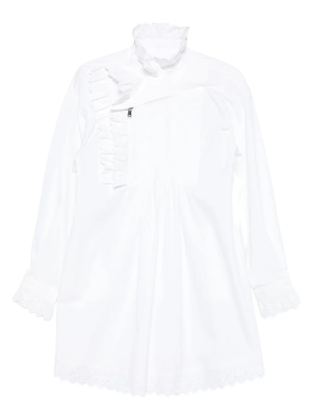 Coperni ruffled pleated dress Wit