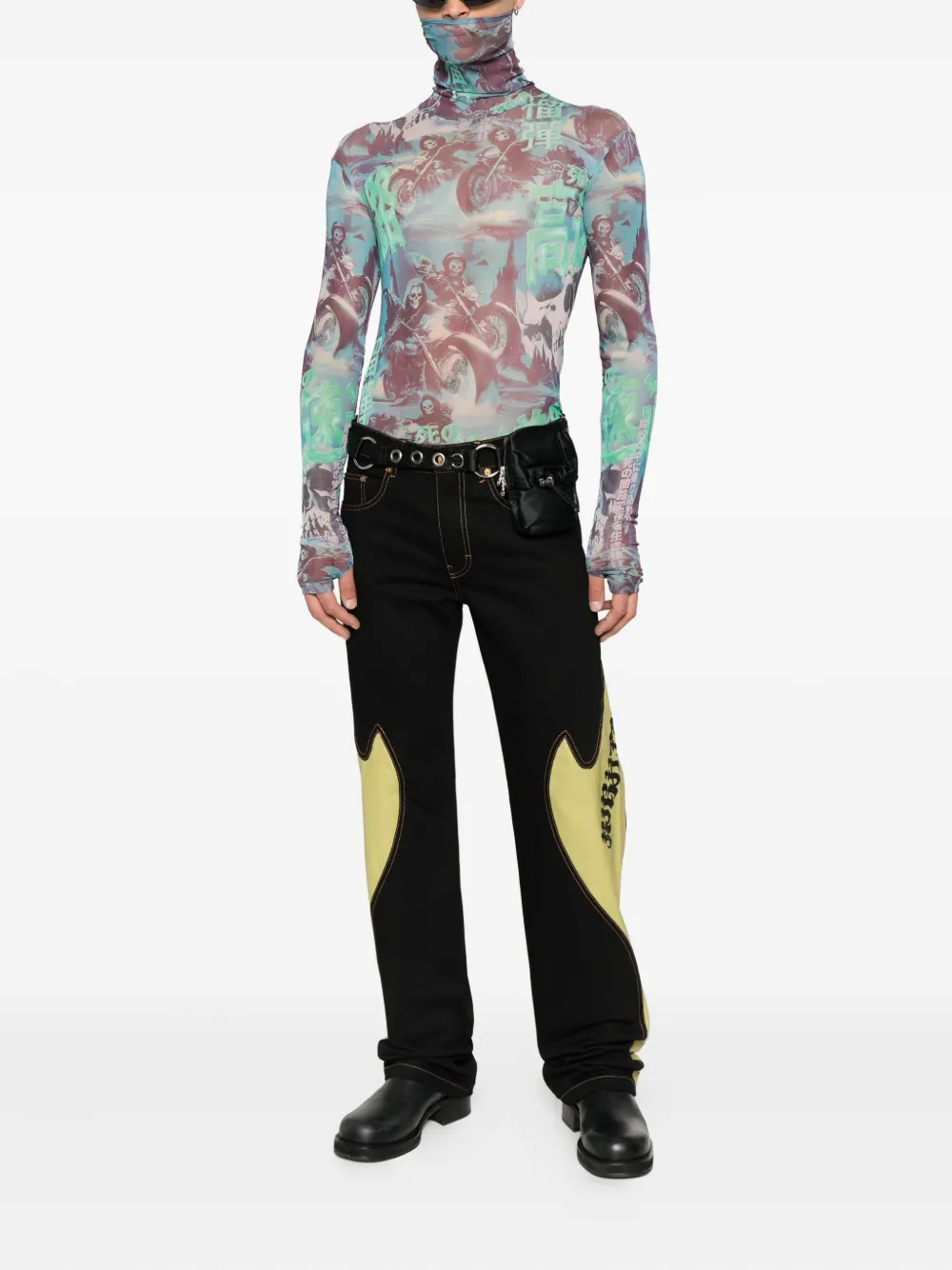 KUSIKOHC leather-panelled logo jeans | Regular & Straight-Leg Jeans | Image 2