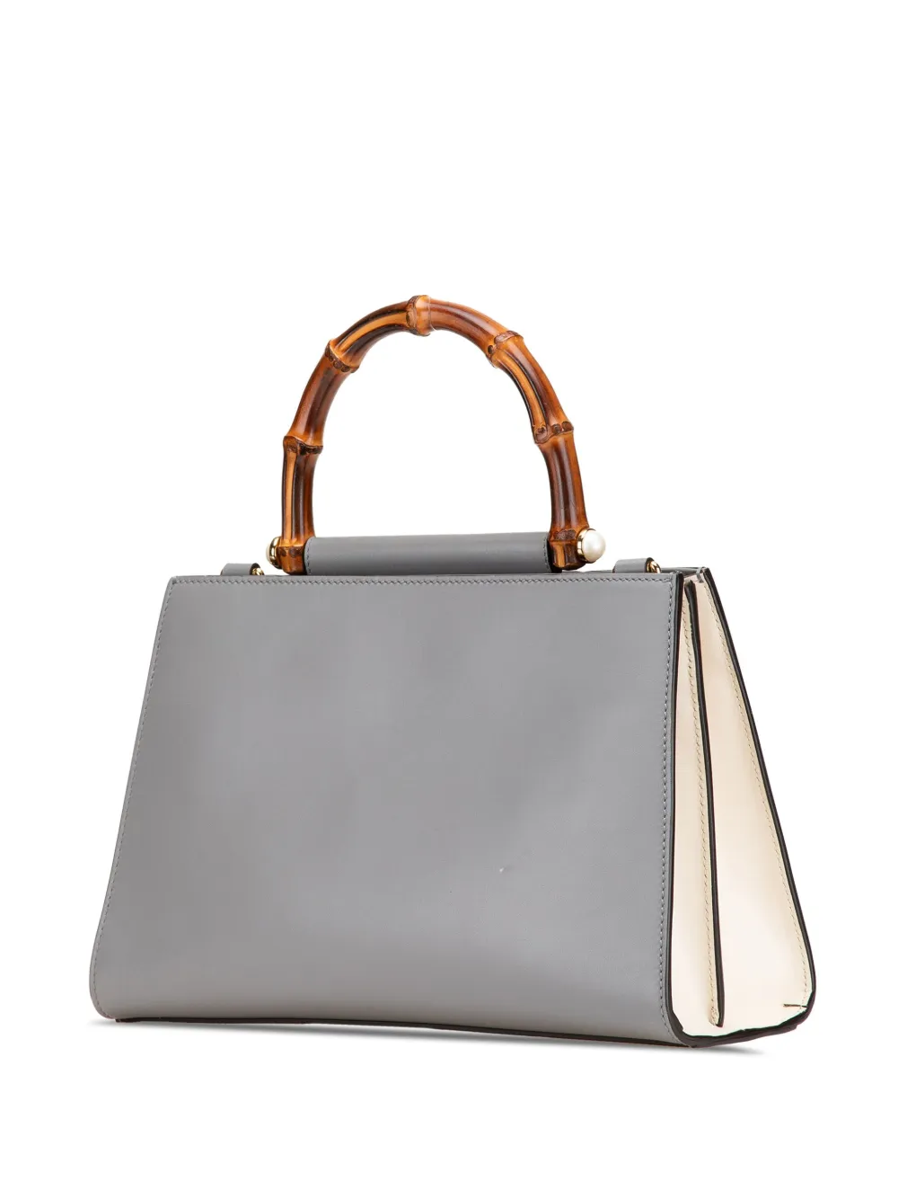 Pre-owned Gucci 2016-2025 Small Bamboo Calfskin Nymphaea Satchel