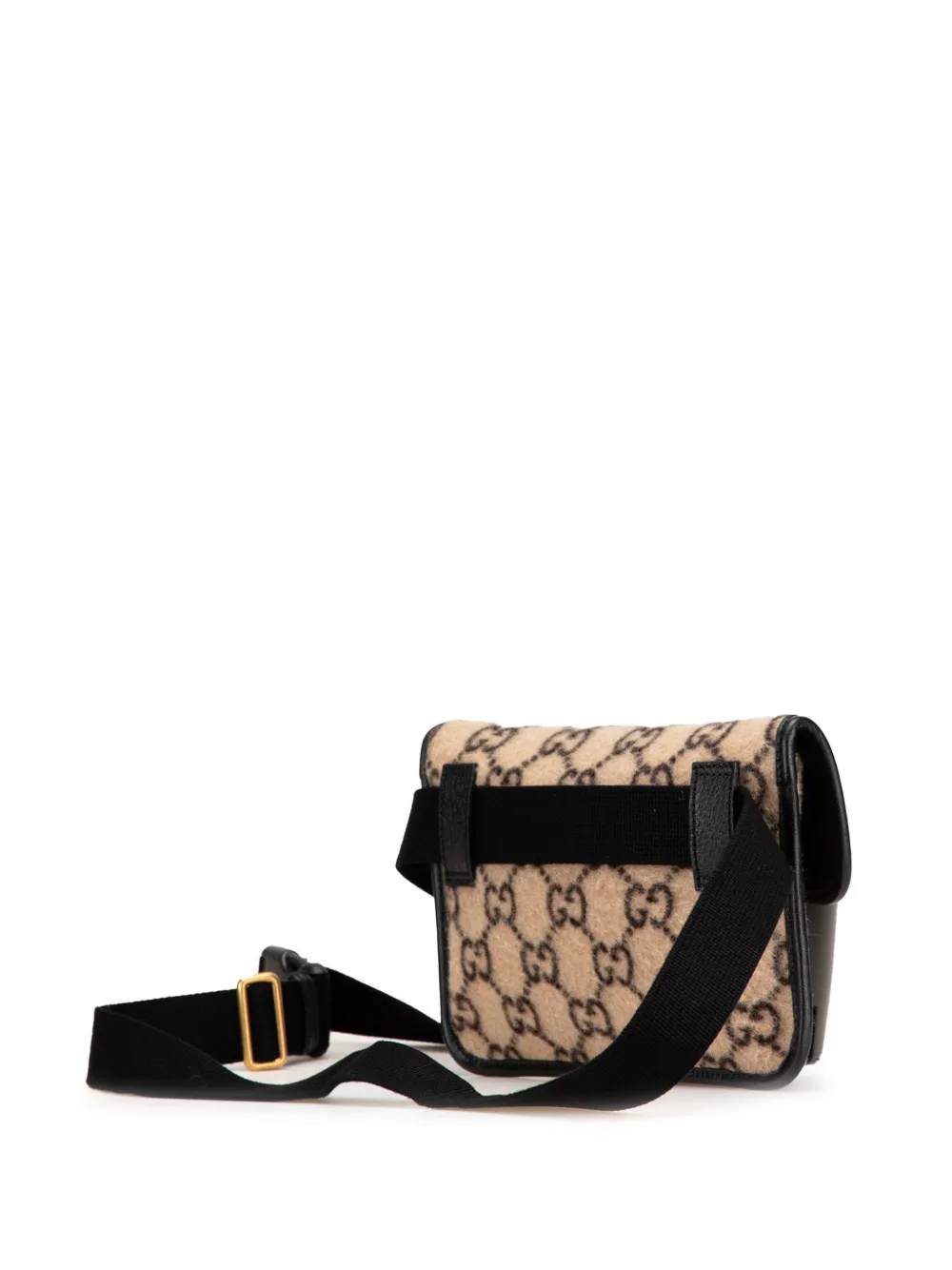 Pre-owned Gucci 2000-2015 Gg Wool Slim Belt Bag In Brown