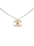 CHANEL Pre-Owned 2004 Silver Enamel CC Pendant Necklace costume necklace - Brown
