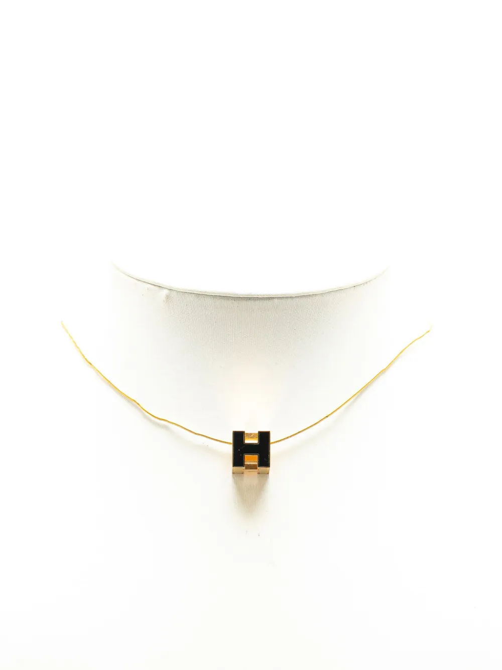 Pre-owned Hermes 20th Century Gold Plated Cage Dh Cube Necklace Costume Necklace