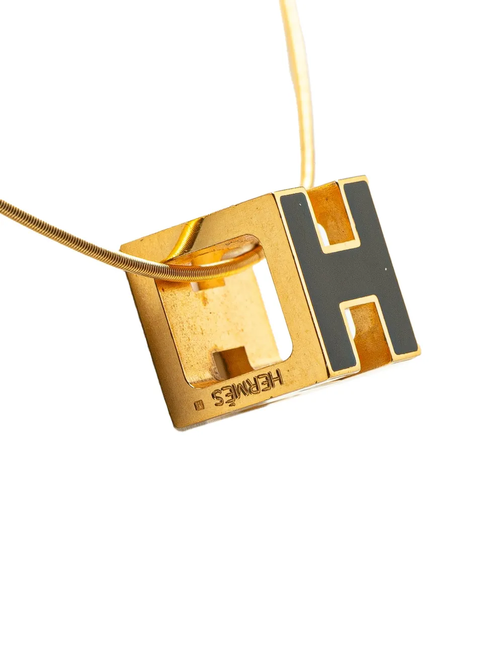 Hermès Pre-Owned 20th Century Gold Plated Cage dH Cube Necklace costume necklace | Image 2
