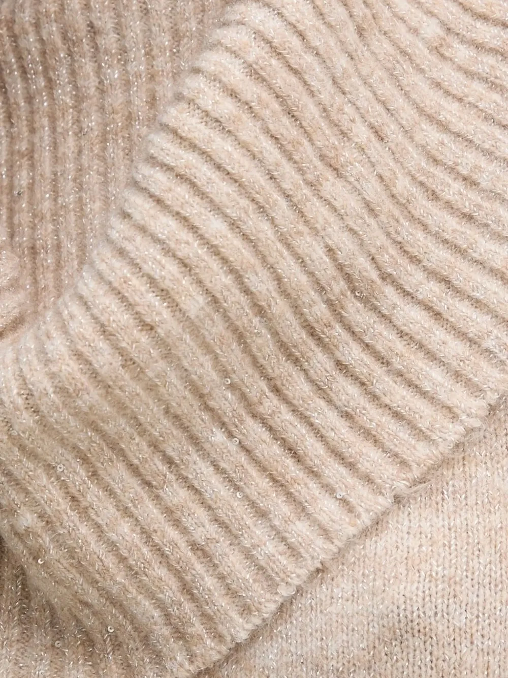 Pedro Del Hierro Cowl-neck Sequin-detail Sweater In Neutral