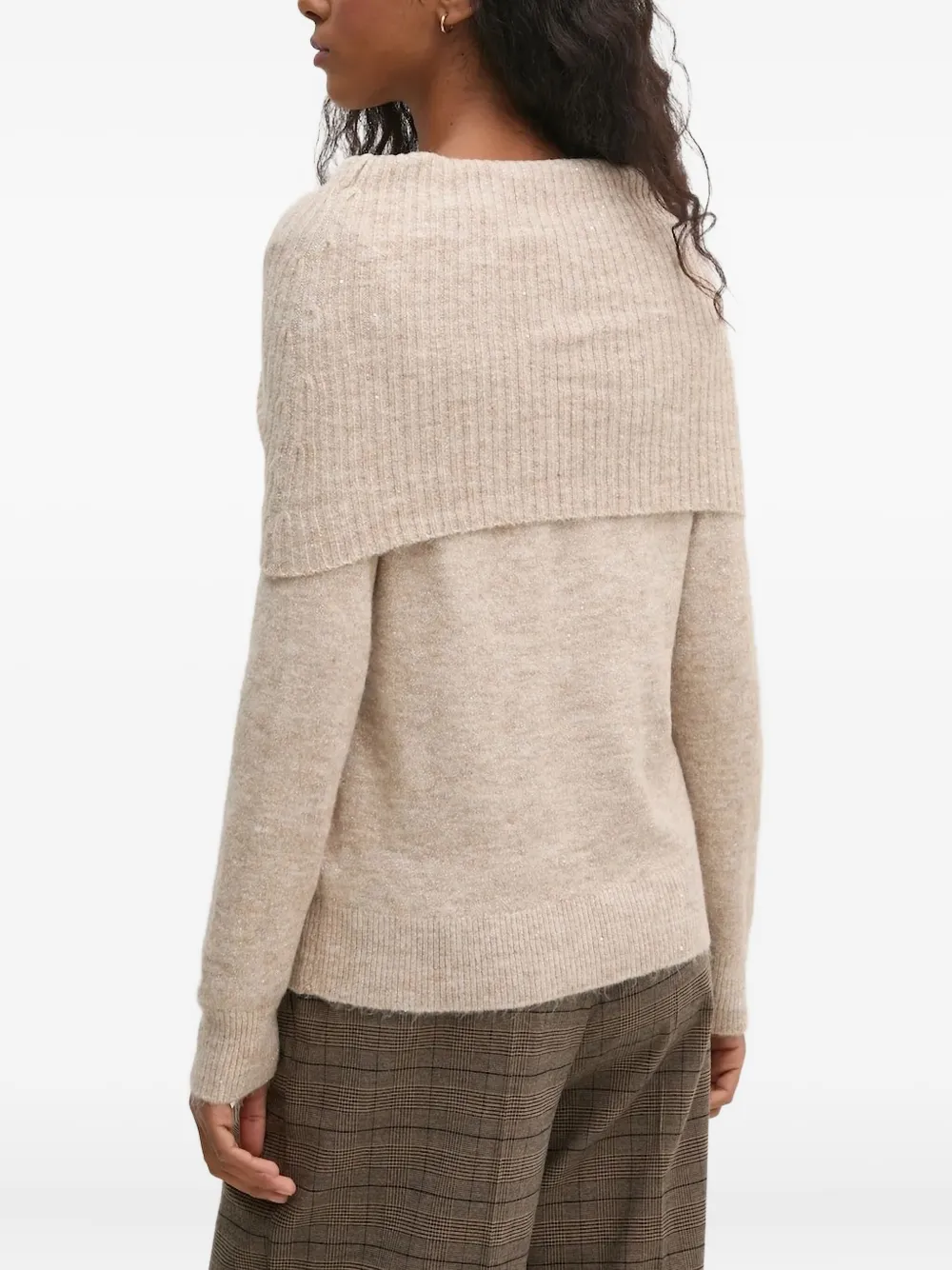 Pedro Del Hierro Cowl-neck Sequin-detail Sweater In Neutral