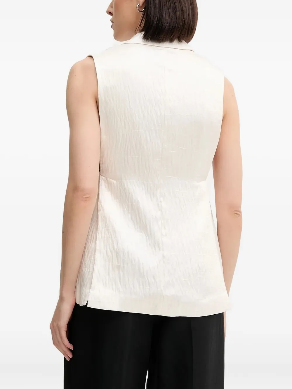 Pedro Del Hierro Textured Sleeveless Waistcoat In White