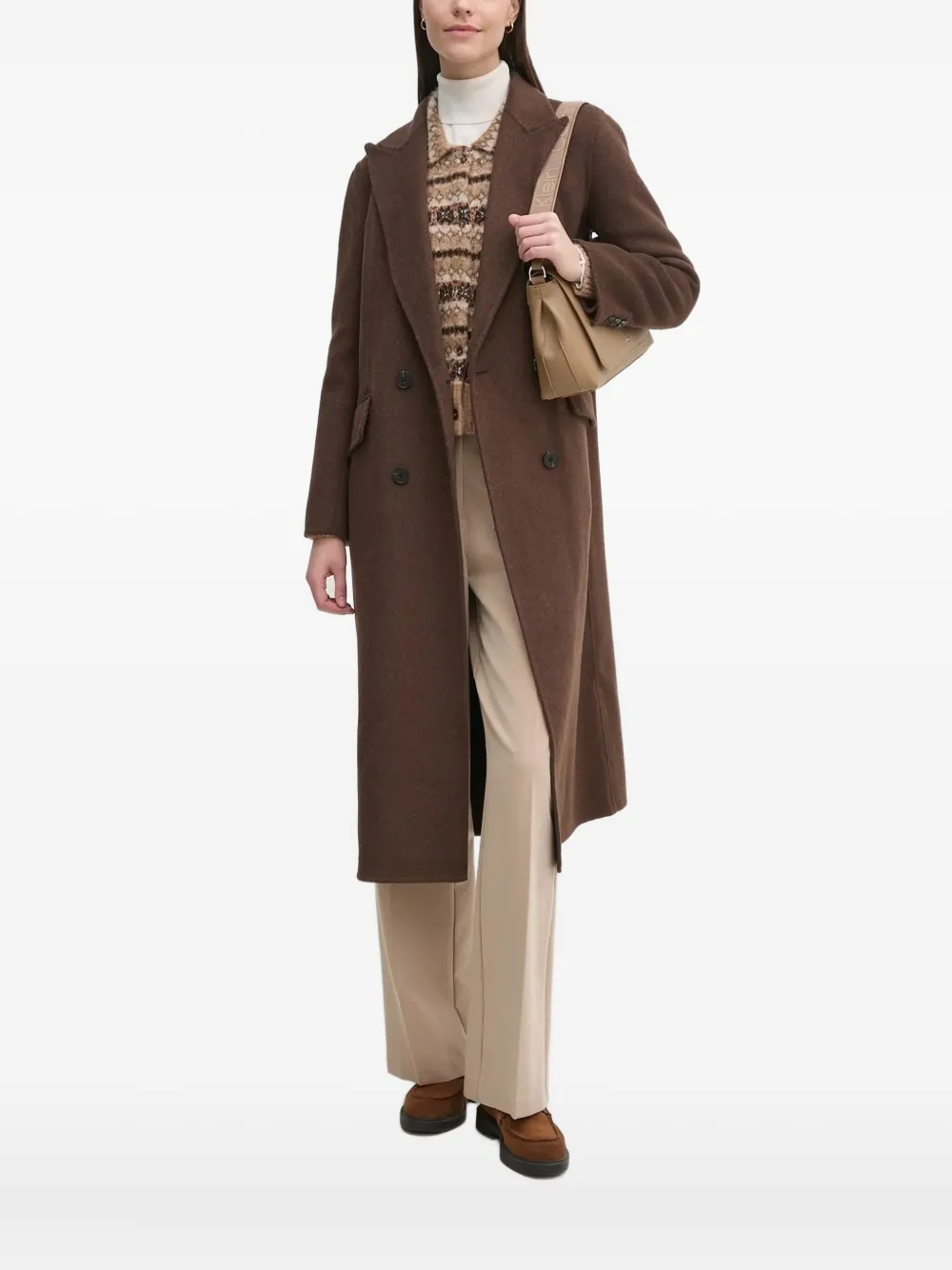 Pedro Del Hierro Double-breasted Coat In Brown