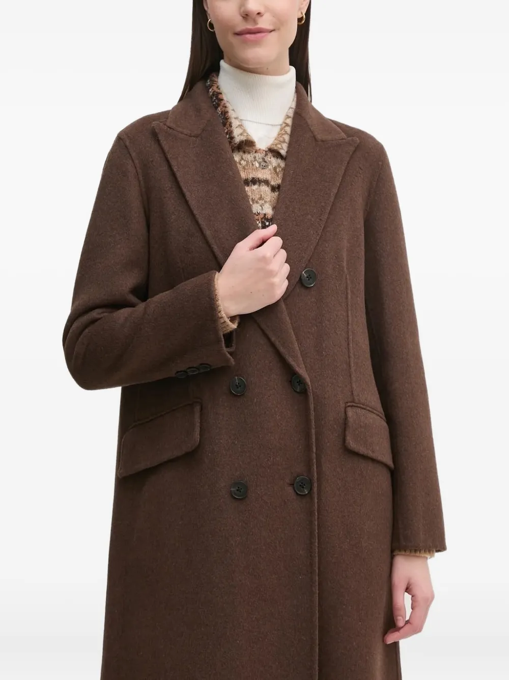 Pedro Del Hierro Double-breasted Coat In Brown
