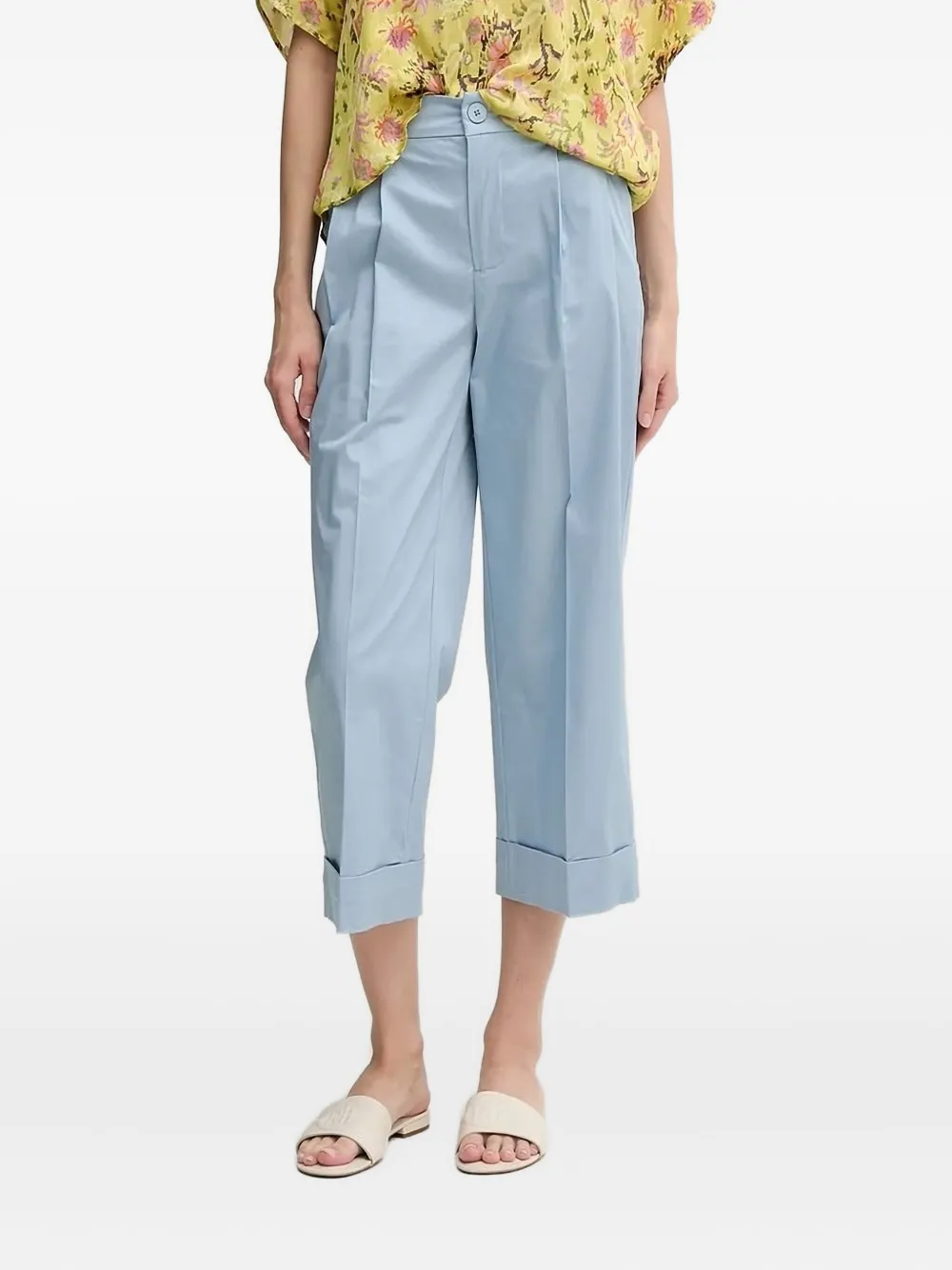 Pedro Del Hierro Broek met geplooide voorkant Blauw