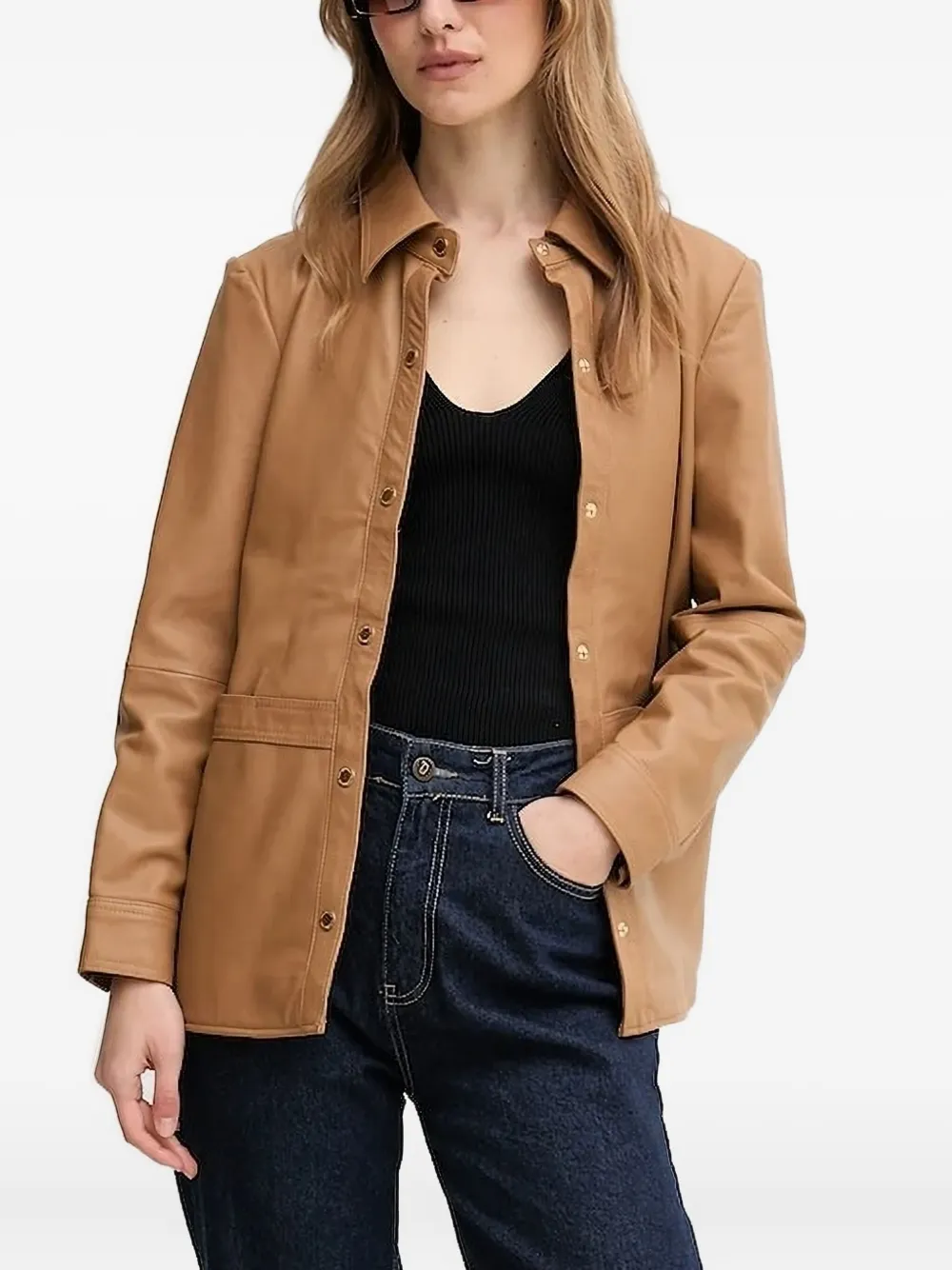 Pedro Del Hierro leather jacket | Brown | Image 1