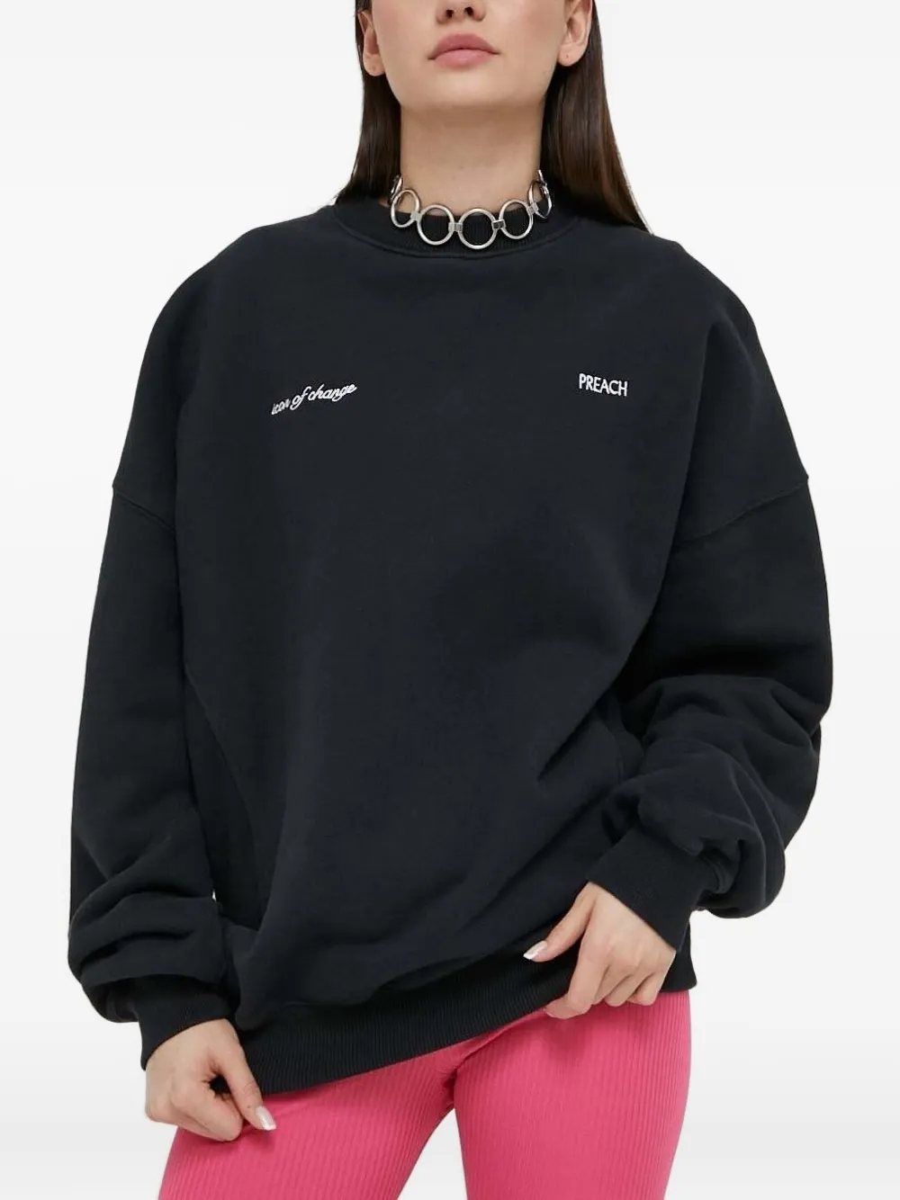 PREACH embroidered long-sleeve sweatshirt | Black | Image 1
