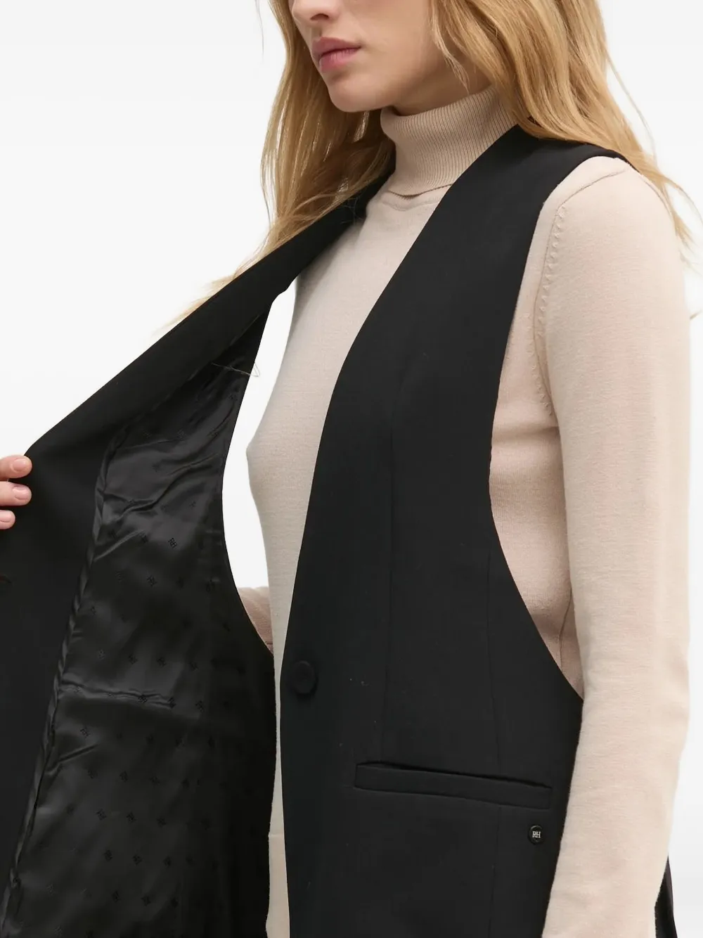 Pedro Del Hierro Button Pocket Waistcoat In Black