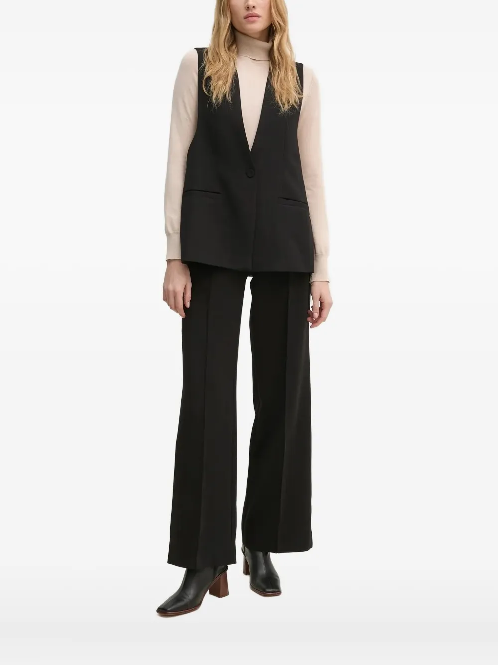 Pedro Del Hierro Button Pocket Waistcoat In Black