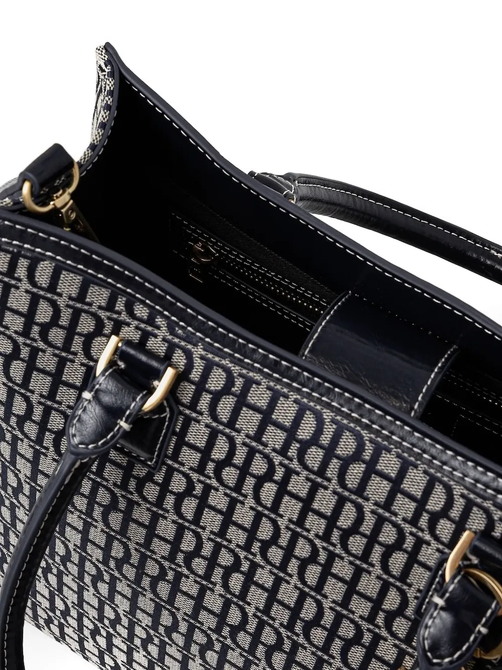 Pedro Del Hierro Monogram-patterned Top-handle Tote Bag In Black