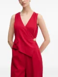 Pedro Del Hierro wrap-front gold-button jumpsuit - Red