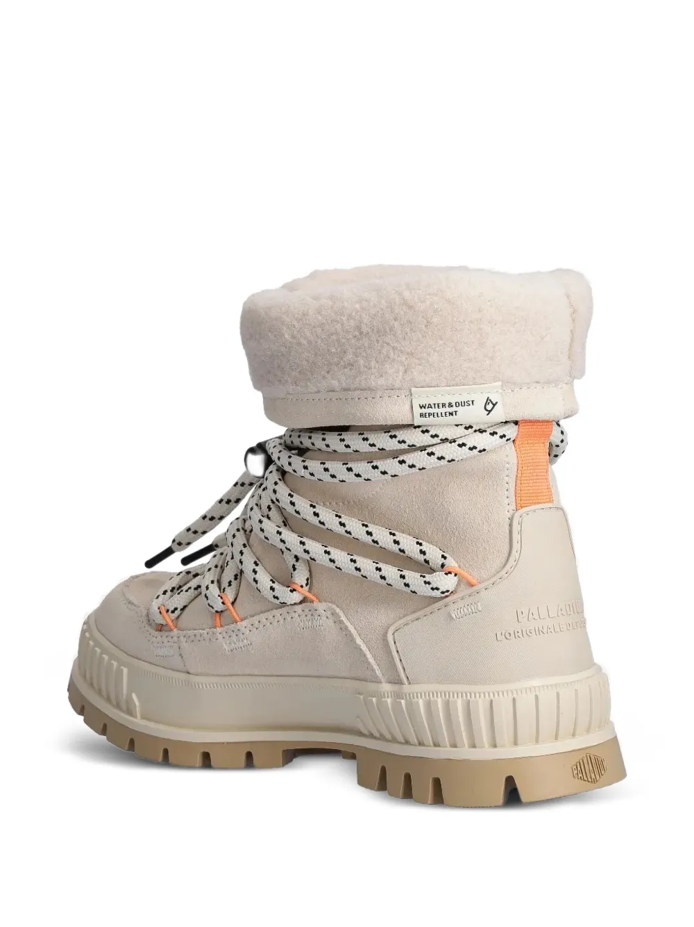 Palladium Lace-up Fleece-lined Ankle Boots In Neutral