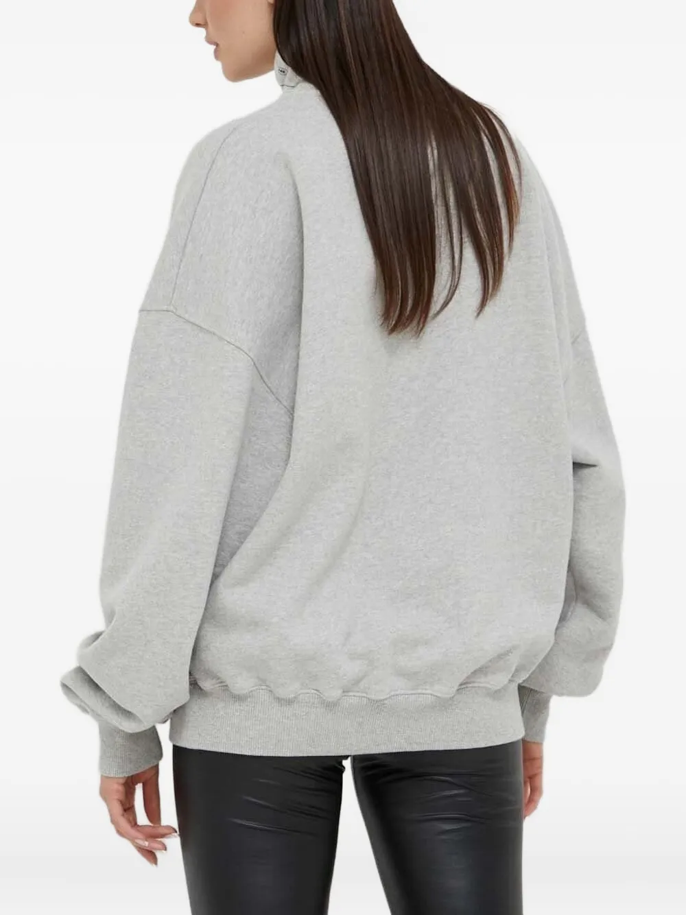Preach Embroidered Crew-neck Sweatshirt In Gray