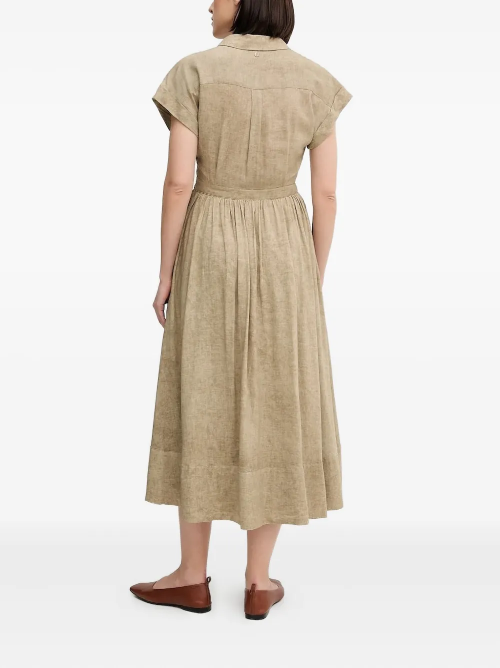 Pedro Del Hierro Blousejurk met gesmockte taille - Beige