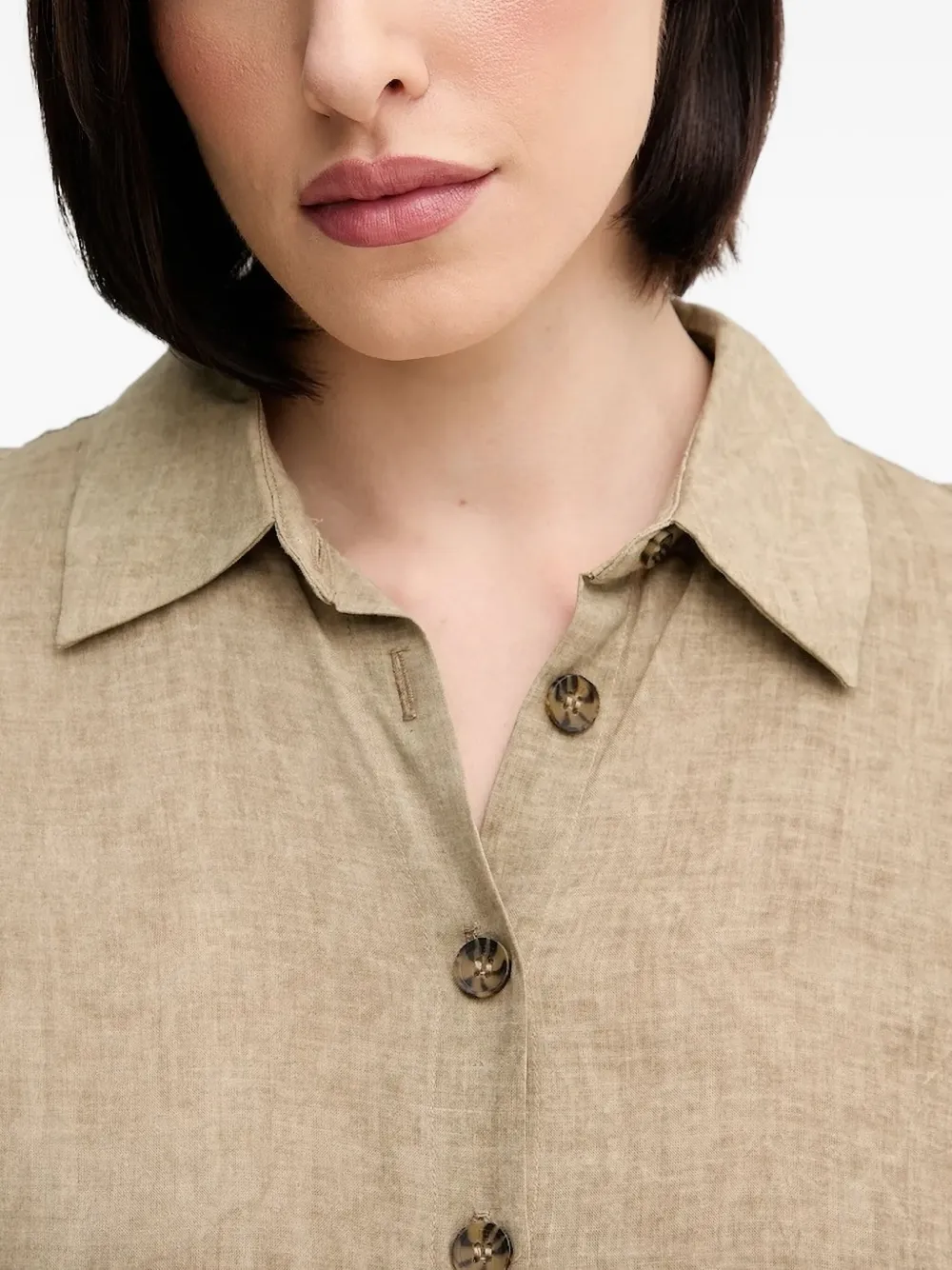 Pedro Del Hierro Blousejurk met gesmockte taille Beige