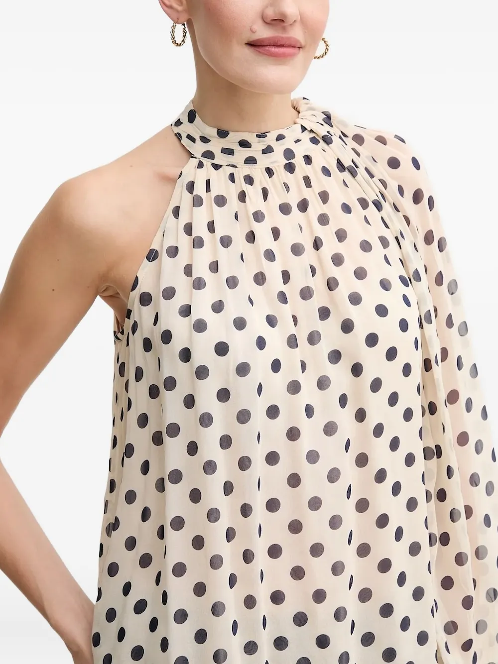 Pedro Del Hierro Polka-dot One-shoulder Blouse In Pattern