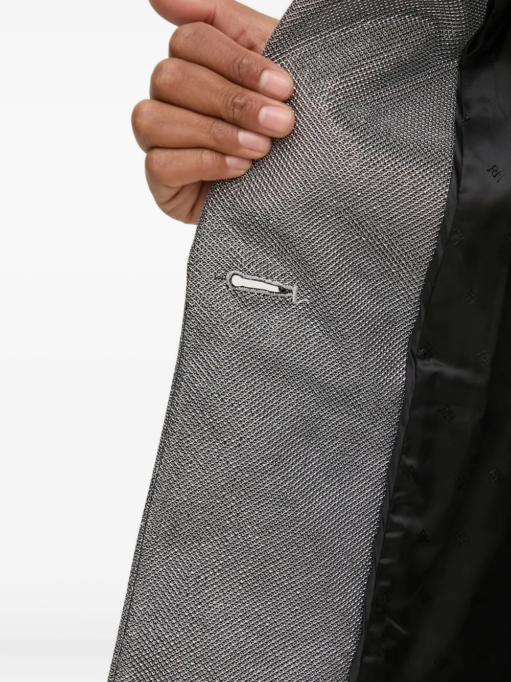 Pedro Del Hierro Metallic Single-breasted Blazer In Silver