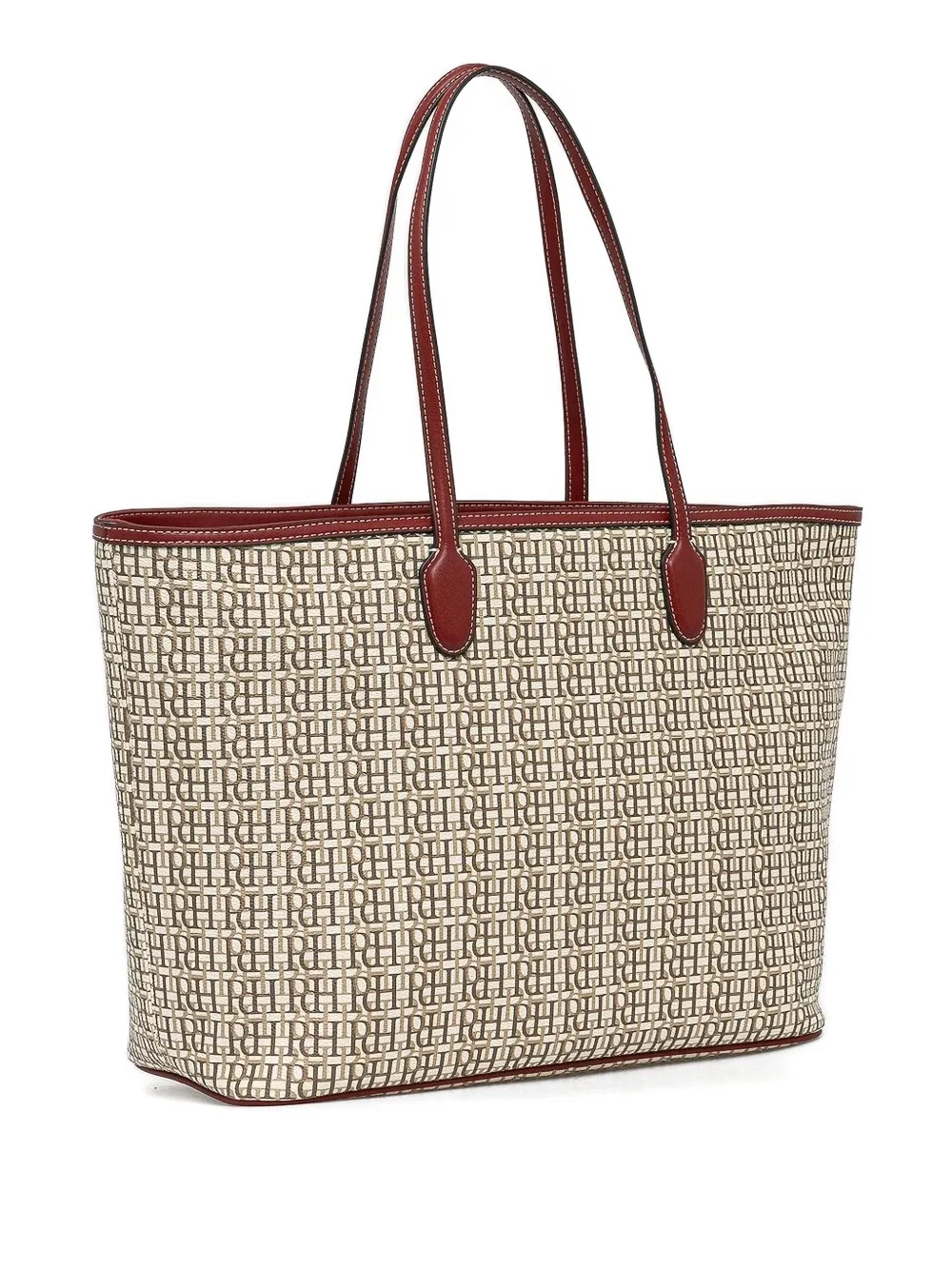 Pedro Del Hierro Monogram-pattern Leather-trimmed Tote Bag In Neutral