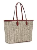 Pedro Del Hierro monogram-pattern leather-trimmed tote bag - Neutrals