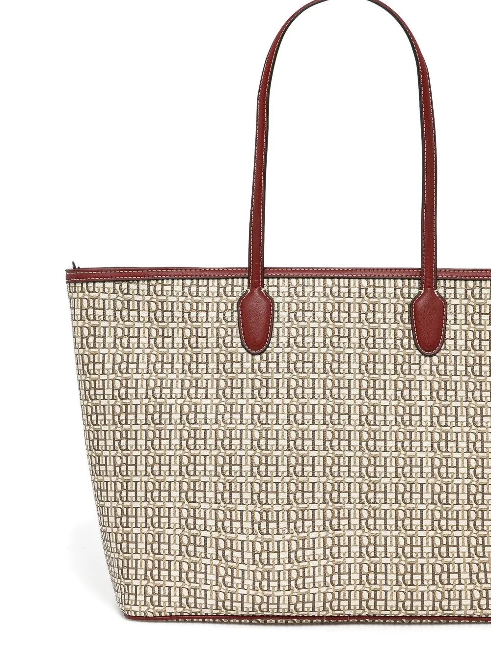 Pedro Del Hierro Shopper met monogram-patroon en leren afwerking - Beige