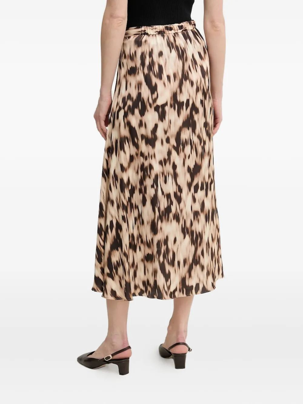 Pedro Del Hierro Rok met elastische taille en print - Bruin