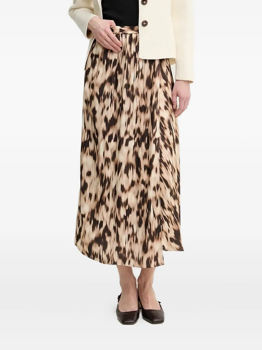 Pedro Del Hierro Elastic-waist Printed Skirt In Neutral