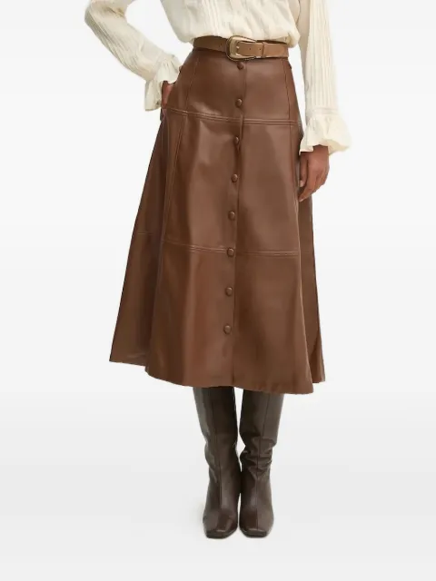 Pedro Del Hierro button-front paneled midi skirt