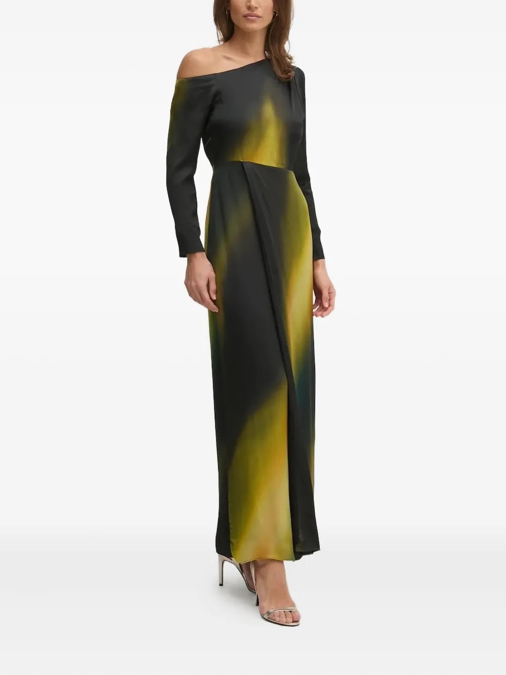 Pedro Del Hierro Asymmetric Maxi Dress In Multi