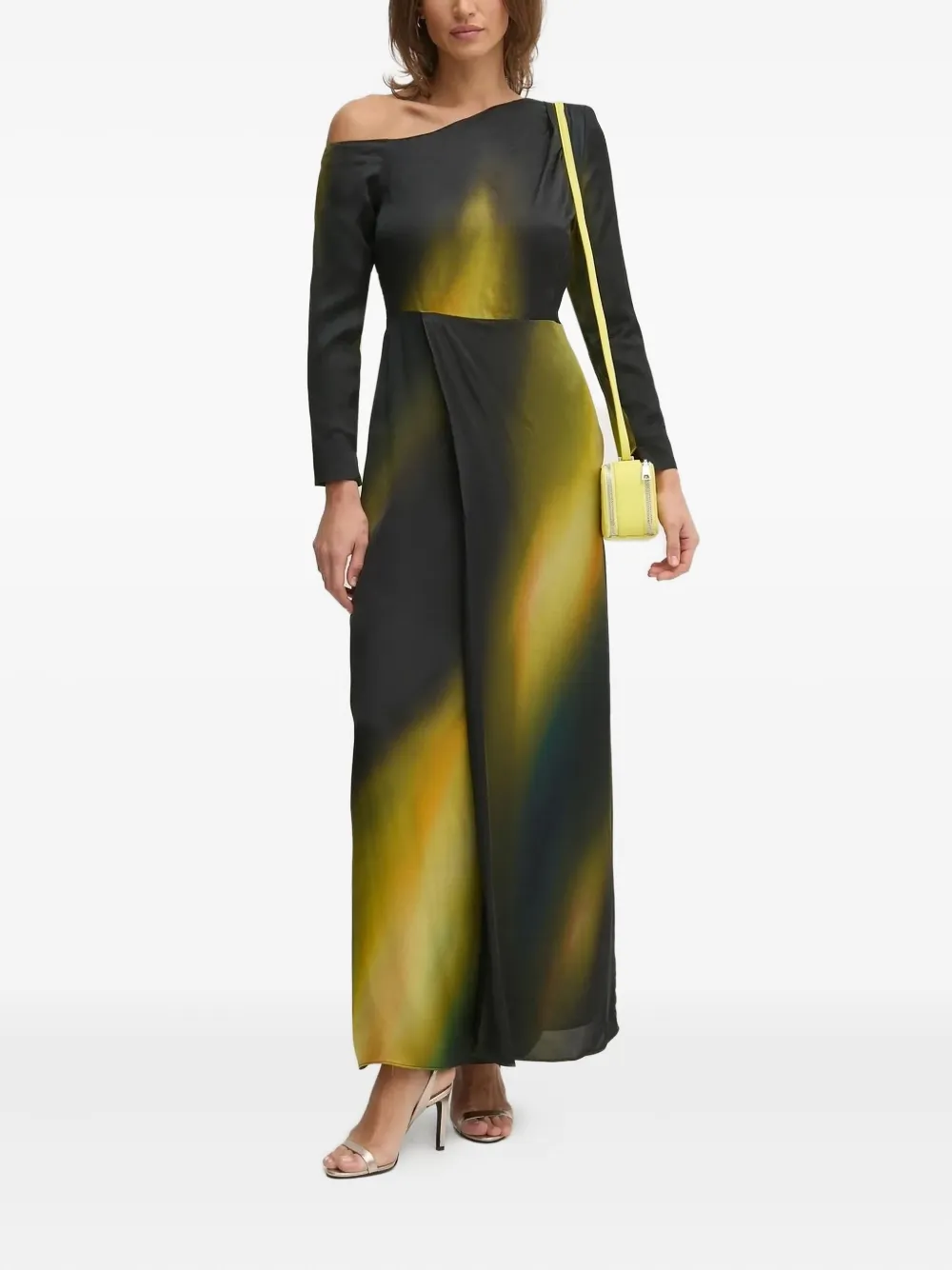 Pedro Del Hierro Asymmetric Maxi Dress In Multi