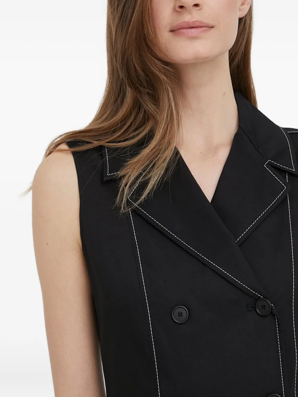 Pennyblack Sleeveless Double-breasted Mini Dress In Black