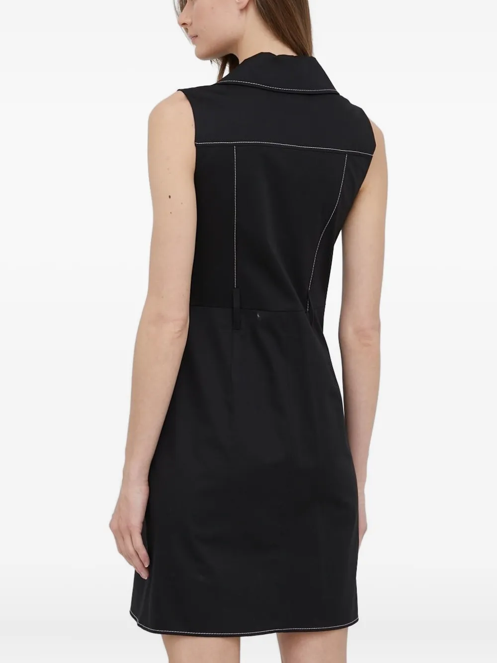 Pennyblack Mouwloze mini-jurk met dubbele rij knopen - Zwart