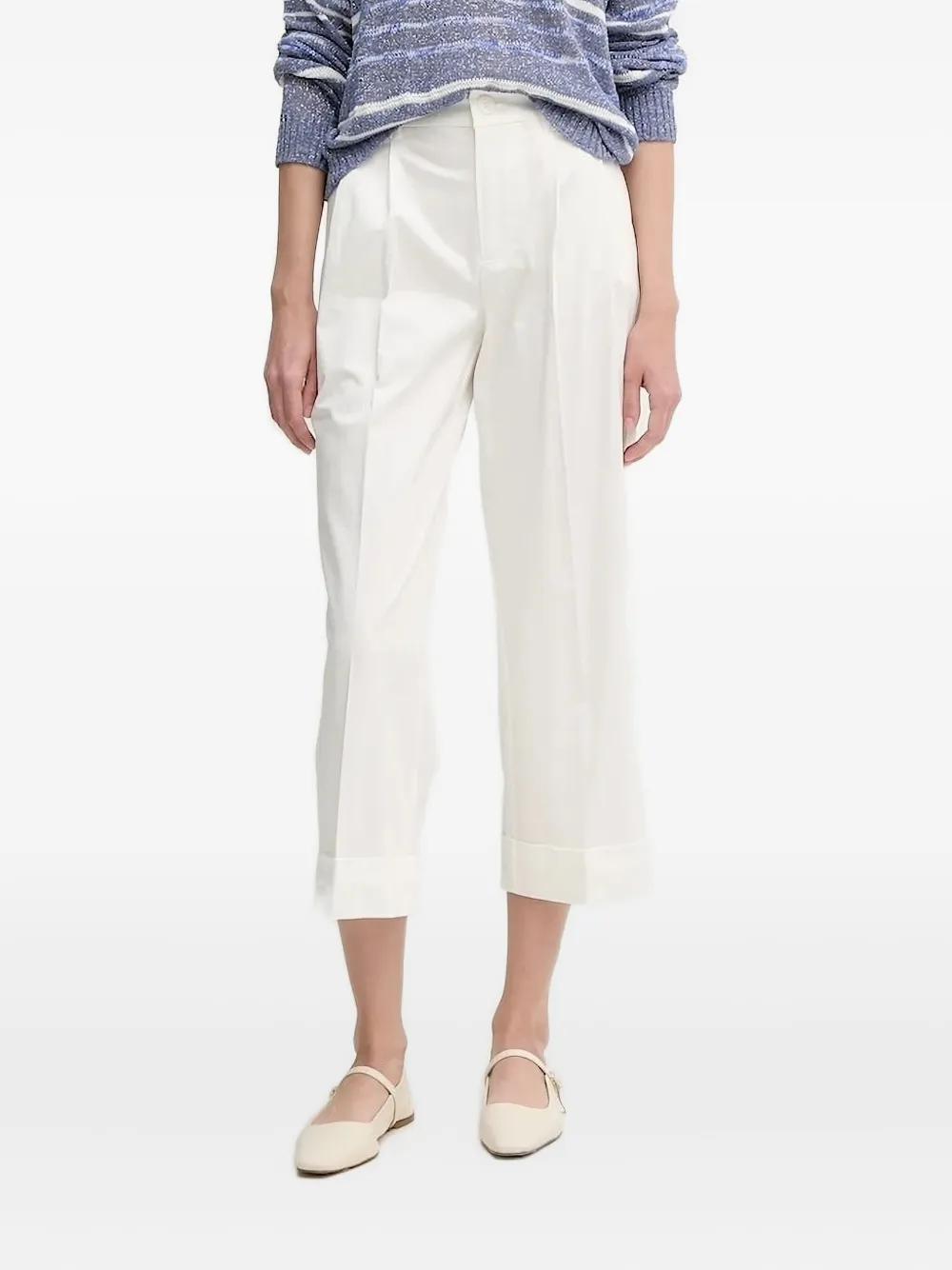 Pedro Del Hierro elastic-waist cuffed trousers Wit