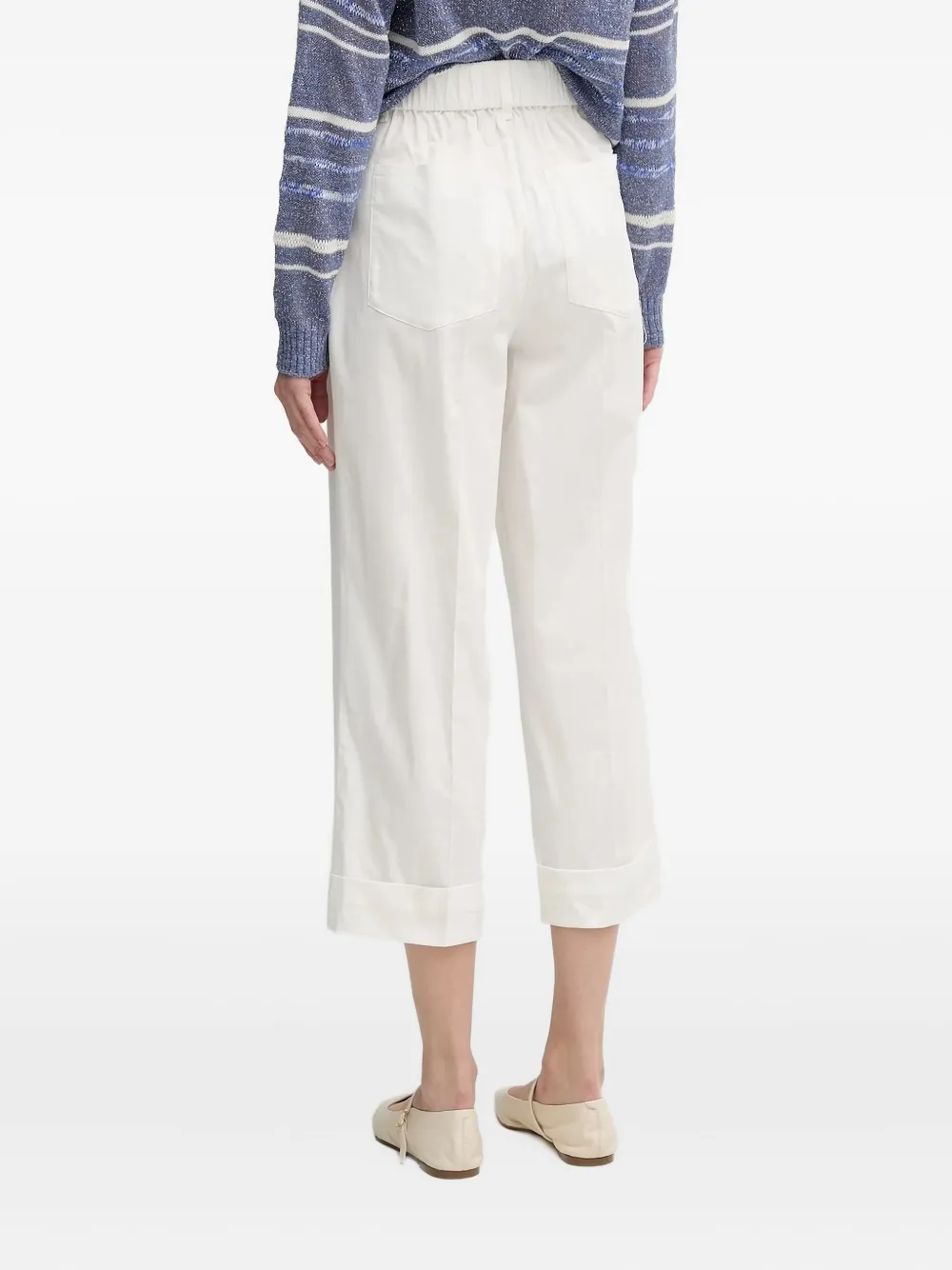 Pedro Del Hierro elastic-waist cuffed trousers - Wit