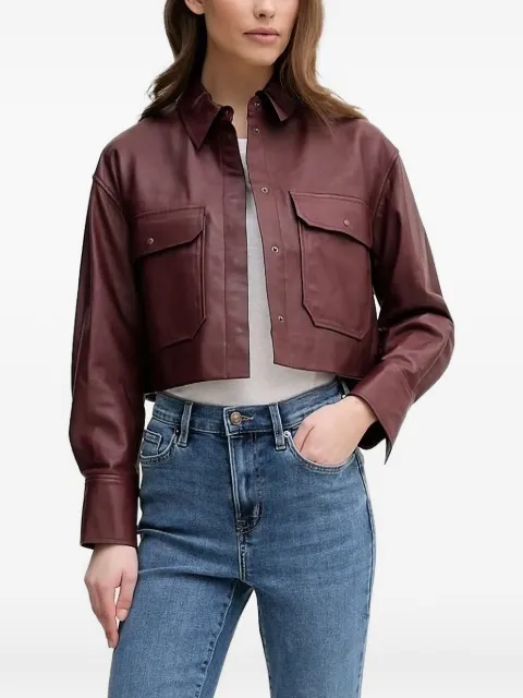 Pedro Del Hierro button-fastening cropped leather jacket